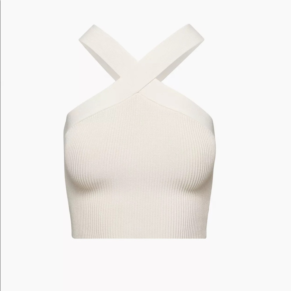 NWOT Aritzia Sculpt Knit Criss Cross Cropped Tank